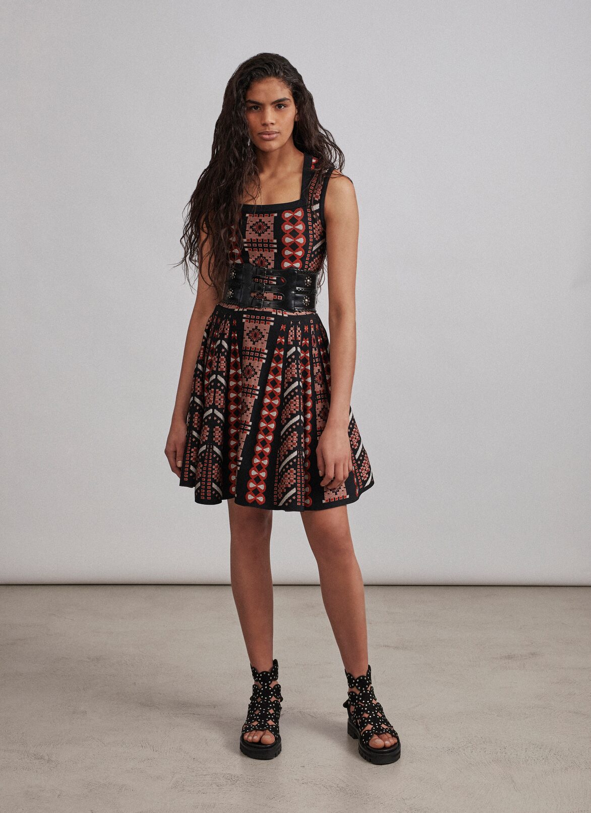 Dresses ALAÏA BOIS DE ROSE/BLACK DRESSES